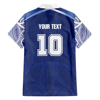 Custom Samoa Rugby Family Matching Off The Shoulder Long Sleeve Dress and Hawaiian Shirt Pacific Motifs - Polynesian Pride