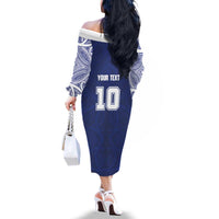 Custom Samoa Rugby Family Matching Off The Shoulder Long Sleeve Dress and Hawaiian Shirt Pacific Motifs - Polynesian Pride