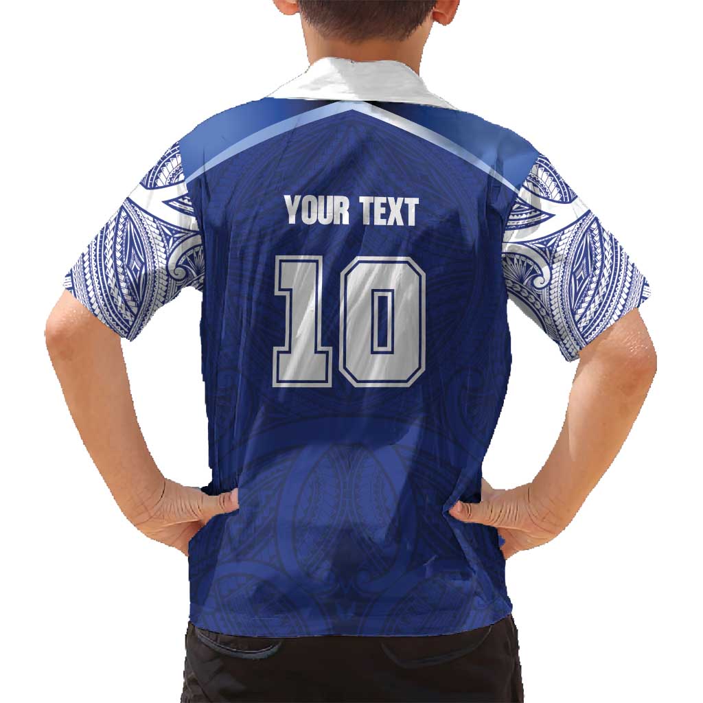 Custom Samoa Rugby Family Matching Off Shoulder Maxi Dress and Hawaiian Shirt Pacific Motifs - Polynesian Pride