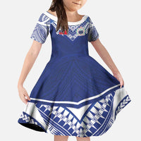 Custom Samoa Rugby Family Matching Off Shoulder Maxi Dress and Hawaiian Shirt Pacific Motifs - Polynesian Pride