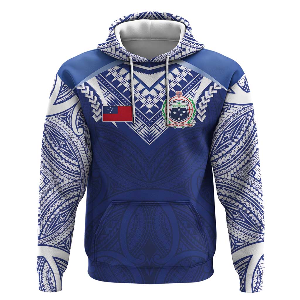 Custom Samoa Rugby Hoodie Pacific Motifs - Polynesian Pride