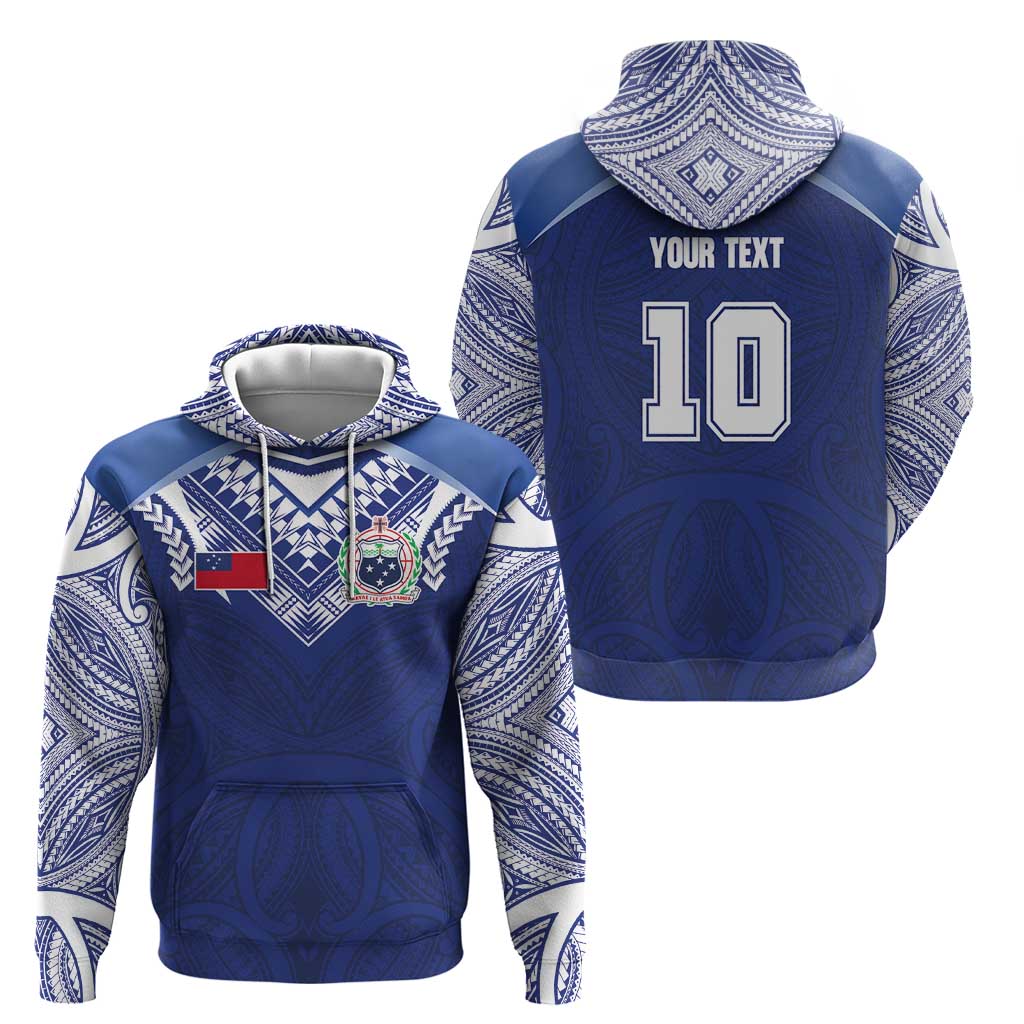 Custom Samoa Rugby Hoodie Pacific Motifs - Polynesian Pride