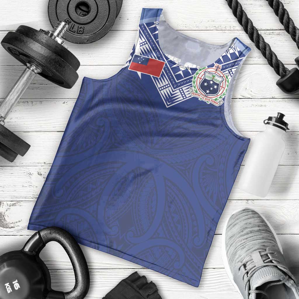 Custom Samoa Rugby Men Tank Top Pacific Motifs - Polynesian Pride