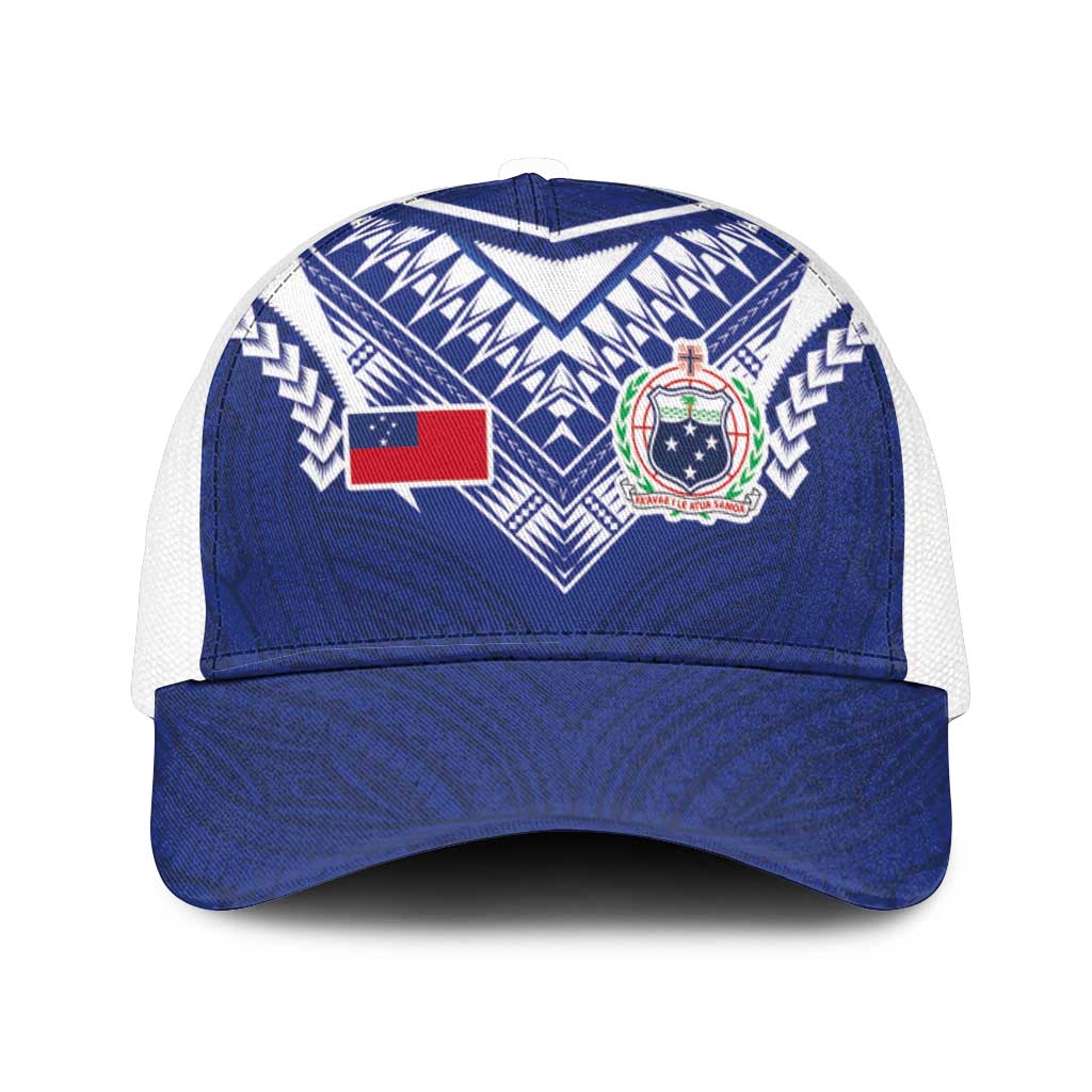 Samoa Rugby Mesh Trucker Cap Pacific Motifs - Polynesian Pride