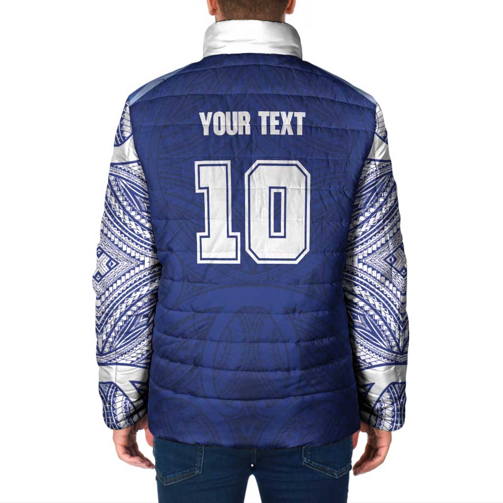 Custom Samoa Rugby Padded Jacket Pacific Motifs - Polynesian Pride