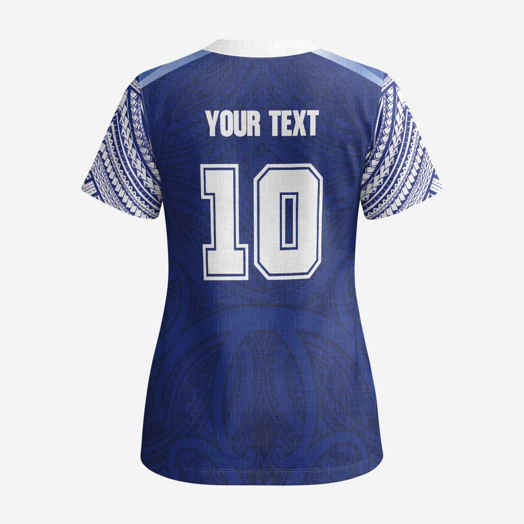 Custom Samoa Rugby Scrub Top Pacific Motifs - Polynesian Pride