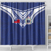 Samoa Rugby Shower Curtain Pacific Motifs - Polynesian Pride