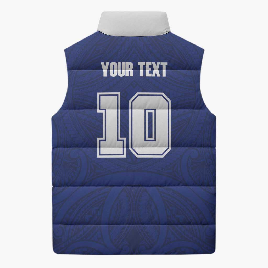 Custom Samoa Rugby Sleeveless Puffer Jacket Pacific Motifs - Polynesian Pride
