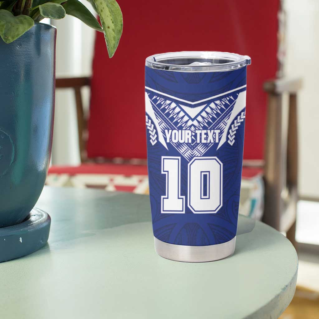 Custom Samoa Rugby Tumbler Cup Pacific Motifs - Polynesian Pride