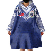Custom Samoa Rugby Wearable Blanket Hoodie Pacific Motifs - Polynesian Pride
