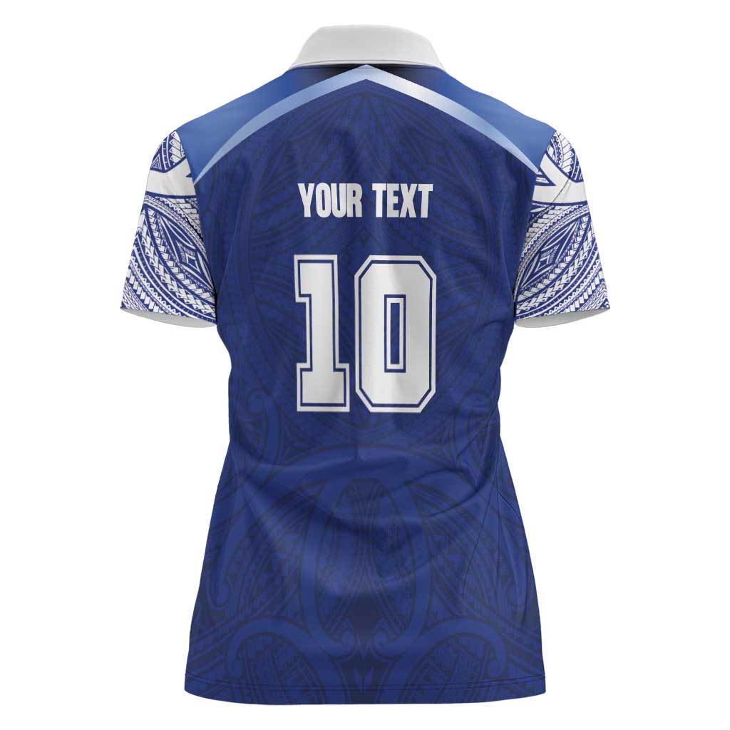 Custom Samoa Rugby Women Polo Shirt Pacific Motifs - Polynesian Pride