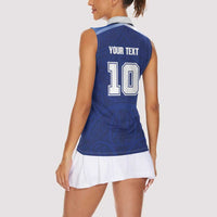 Custom Samoa Rugby Women Sleeveless Polo Shirt Pacific Motifs - Polynesian Pride