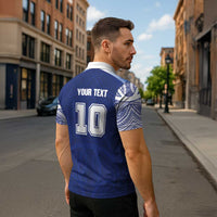 Custom Samoa Rugby Zipper Polo Shirt Pacific Motifs - Polynesian Pride