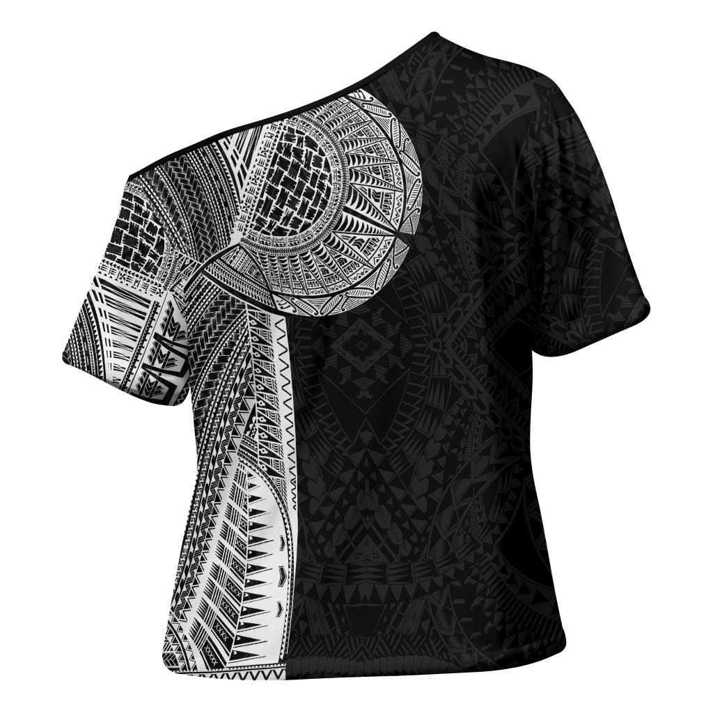Samoan Tatau Cross Shoulder Shirt Art Tribal Traditional Tattoos LT03 - Polynesian Pride