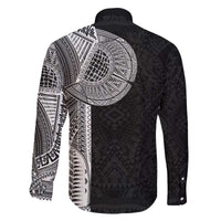 Samoan Tatau Family Matching Off The Shoulder Long Sleeve Dress and Hawaiian Shirt Art Tribal Traditional Tattoos - Polynesian Pride