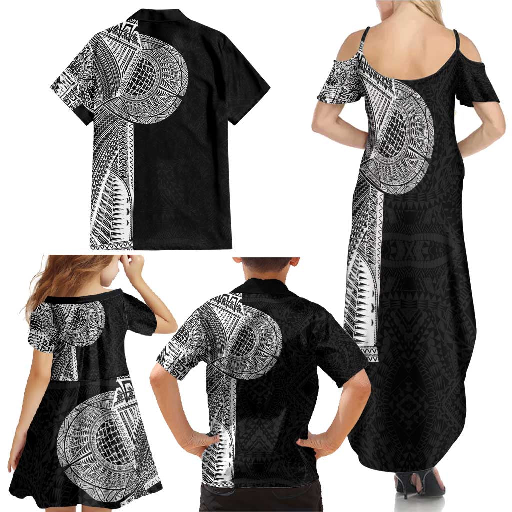 Samoan Tatau Family Matching Summer Maxi Dress and Hawaiian Shirt Art Tribal Traditional Tattoos - Polynesian Pride