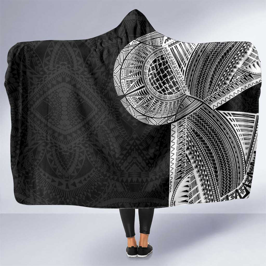 Samoan Tatau Hooded Blanket Art Tribal Traditional Tattoos LT03 One Size Black - Polynesian Pride
