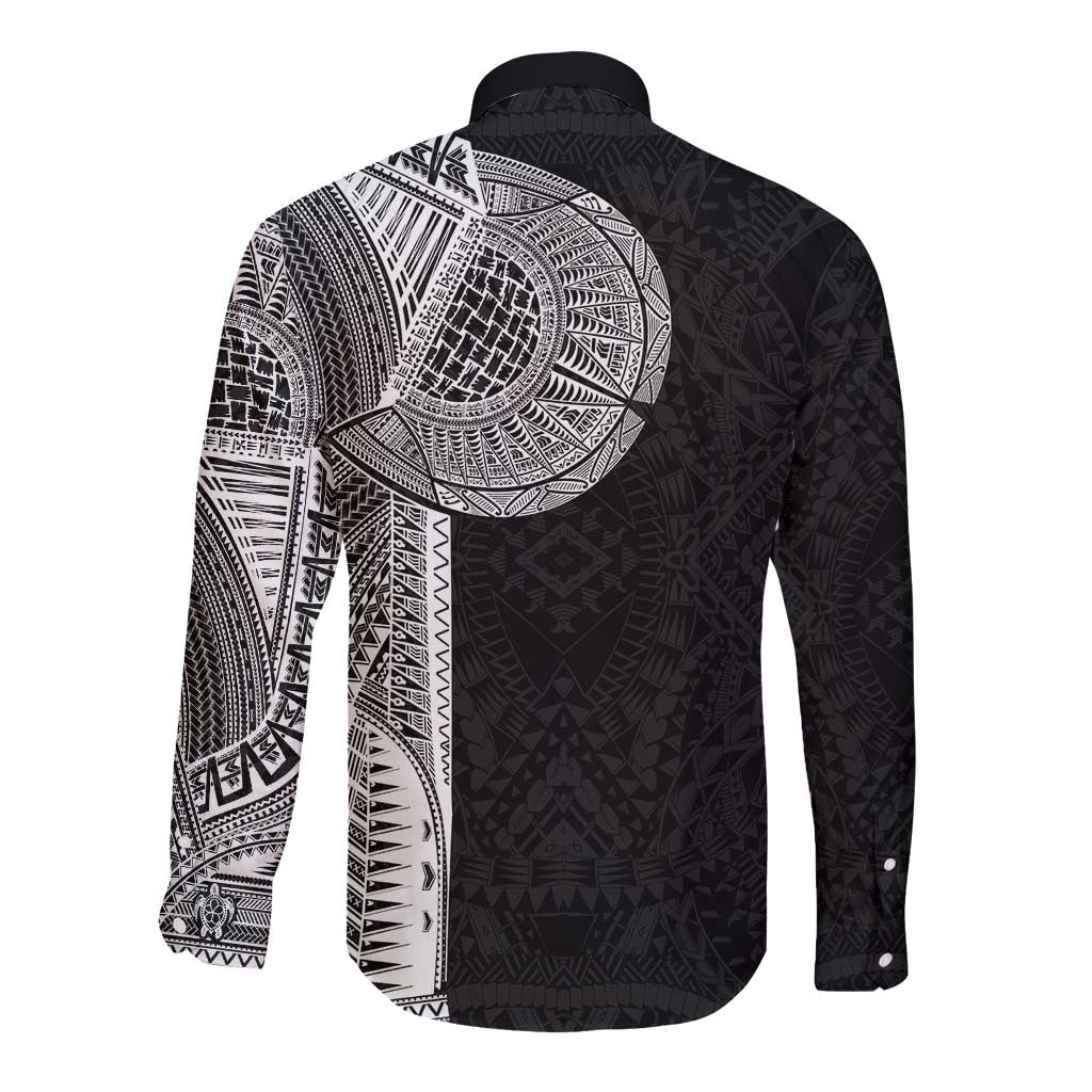 Samoan Tatau Long Sleeve Button Shirt Art Tribal Traditional Tattoos LT03 - Polynesian Pride