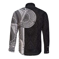 Samoan Tatau Long Sleeve Button Shirt Art Tribal Traditional Tattoos LT03 - Polynesian Pride