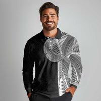 Samoan Tatau Long Sleeve Polo Shirt Art Tribal Traditional Tattoos LT03 - Polynesian Pride