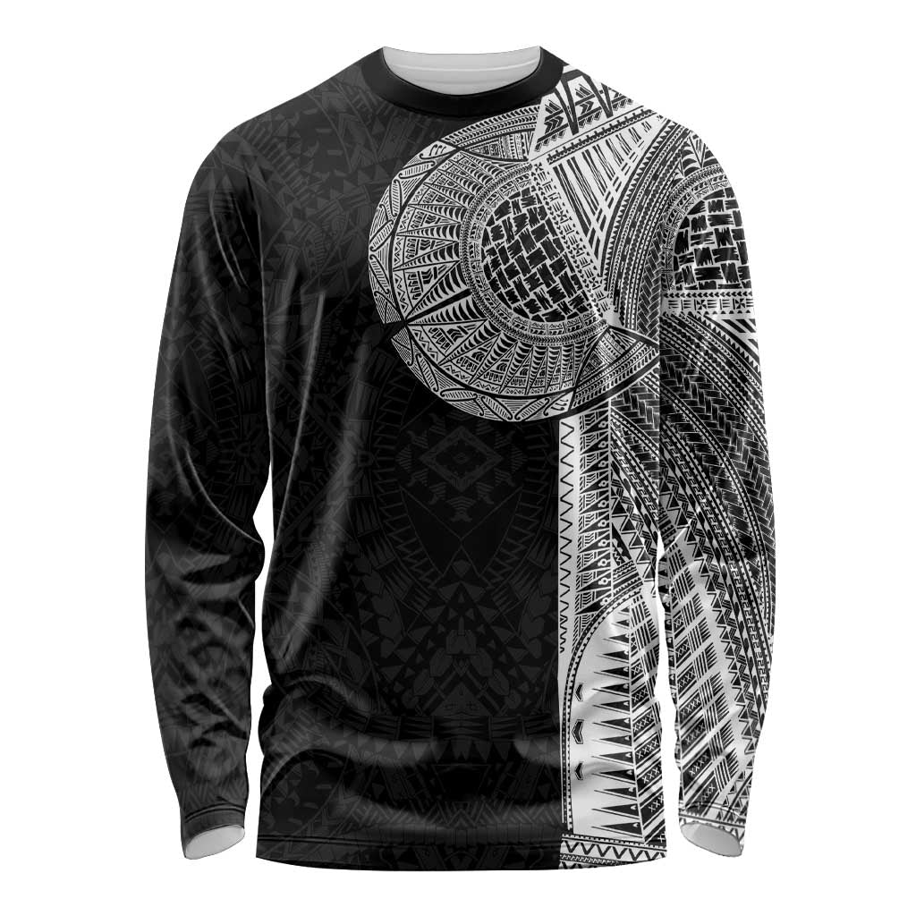 Samoan Tatau Long Sleeve Shirt Art Tribal Traditional Tattoos LT03 Unisex Black - Polynesian Pride