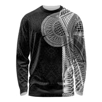 Samoan Tatau Long Sleeve Shirt Art Tribal Traditional Tattoos LT03 Unisex Black - Polynesian Pride