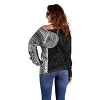 Samoan Tatau Off Shoulder Sweater Art Tribal Traditional Tattoos - Polynesian Pride