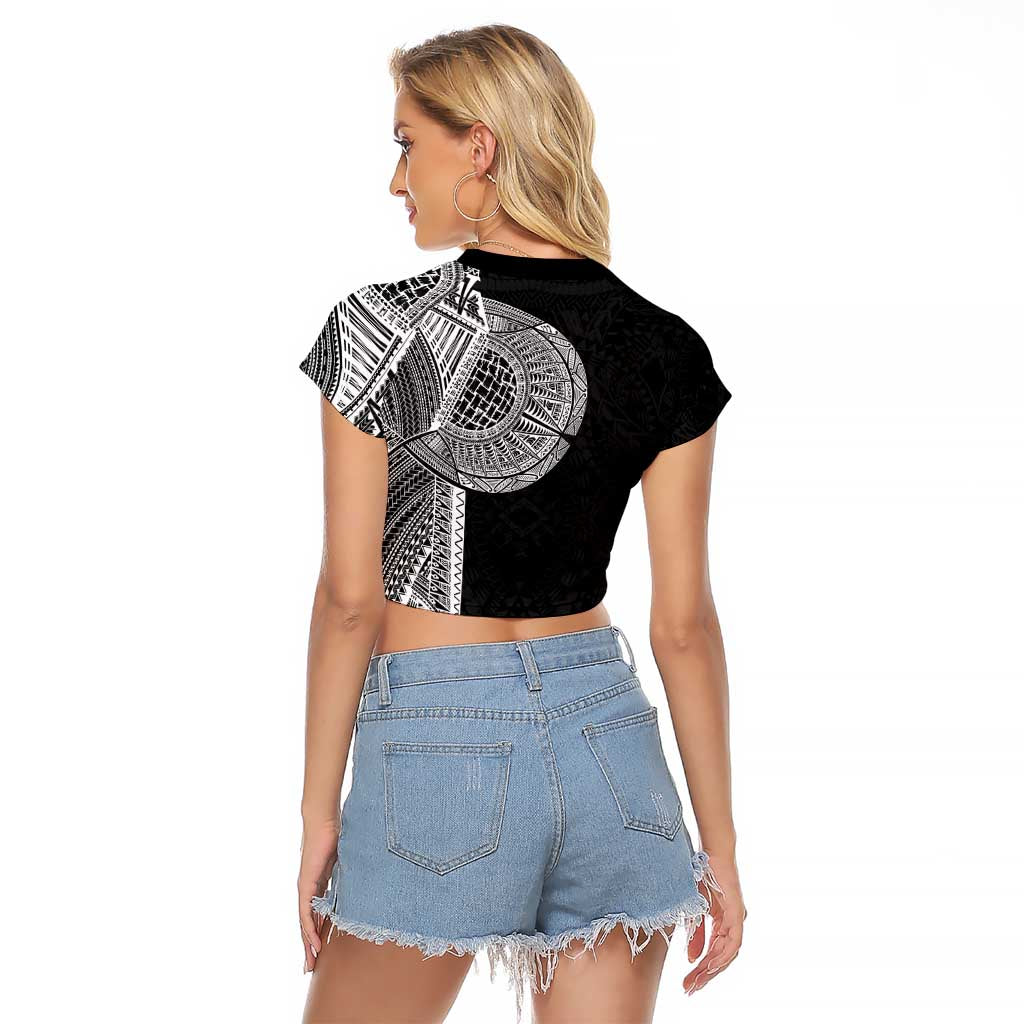 Samoan Tatau Raglan Cropped T Shirt Art Tribal Traditional Tattoos LT03 - Polynesian Pride