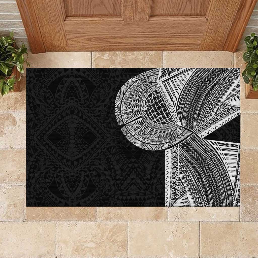 Samoan Tatau Rubber Doormat Art Tribal Traditional Tattoos LT03 Black - Polynesian Pride