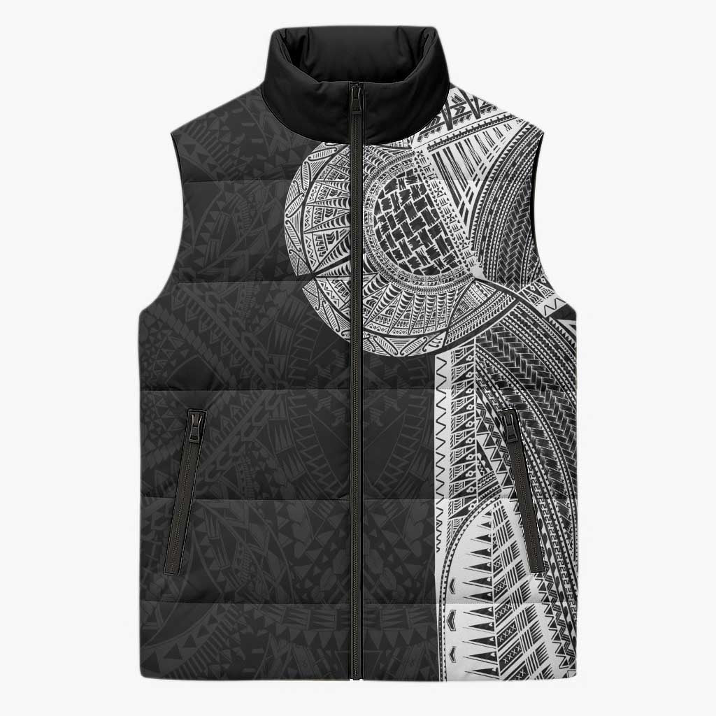 Samoan Tatau Sleeveless Puffer Jacket Art Tribal Traditional Tattoos LT03 Unisex Black - Polynesian Pride