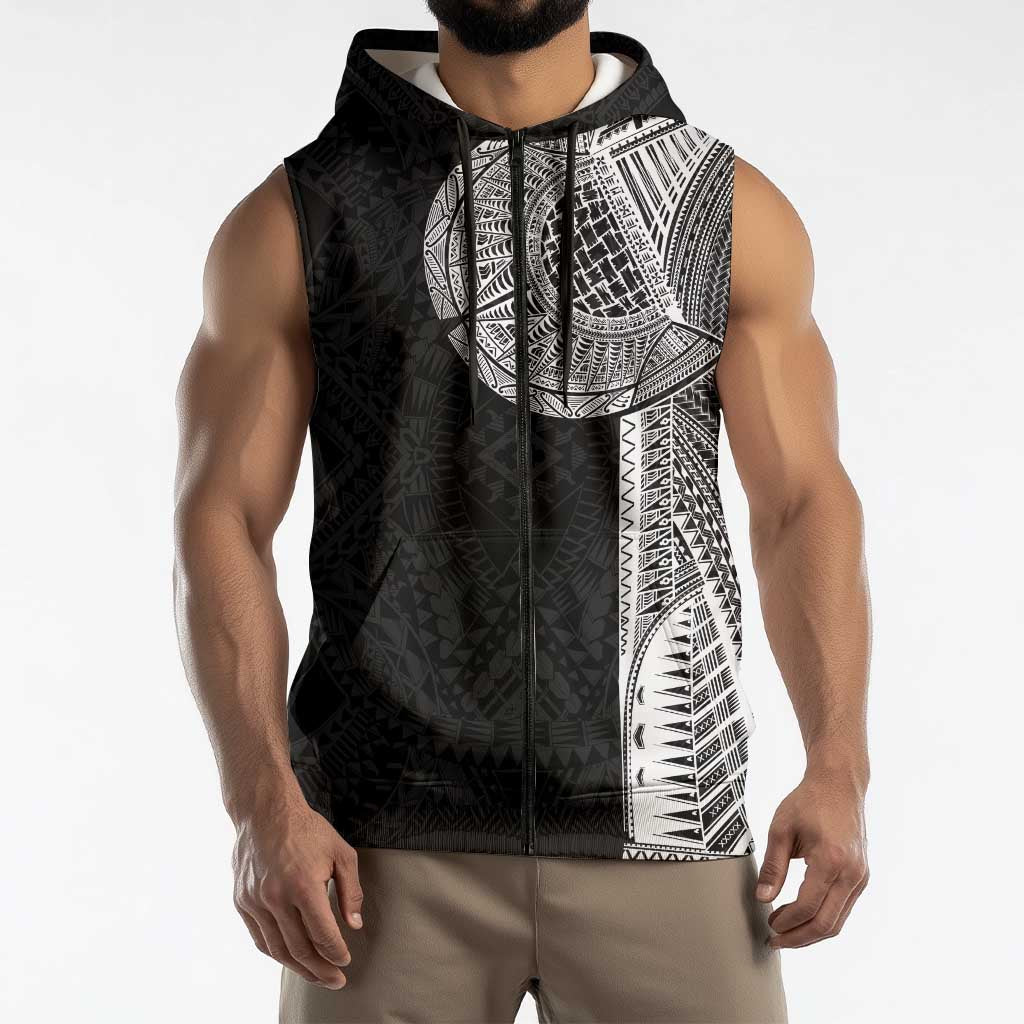 Samoan Tatau Sleeveless Zip Hoodie Art Tribal Traditional Tattoos - Polynesian Pride