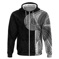 Samoan Tatau Zip Hoodie Art Tribal Traditional Tattoos LT03 Zip Hoodie Black - Polynesian Pride