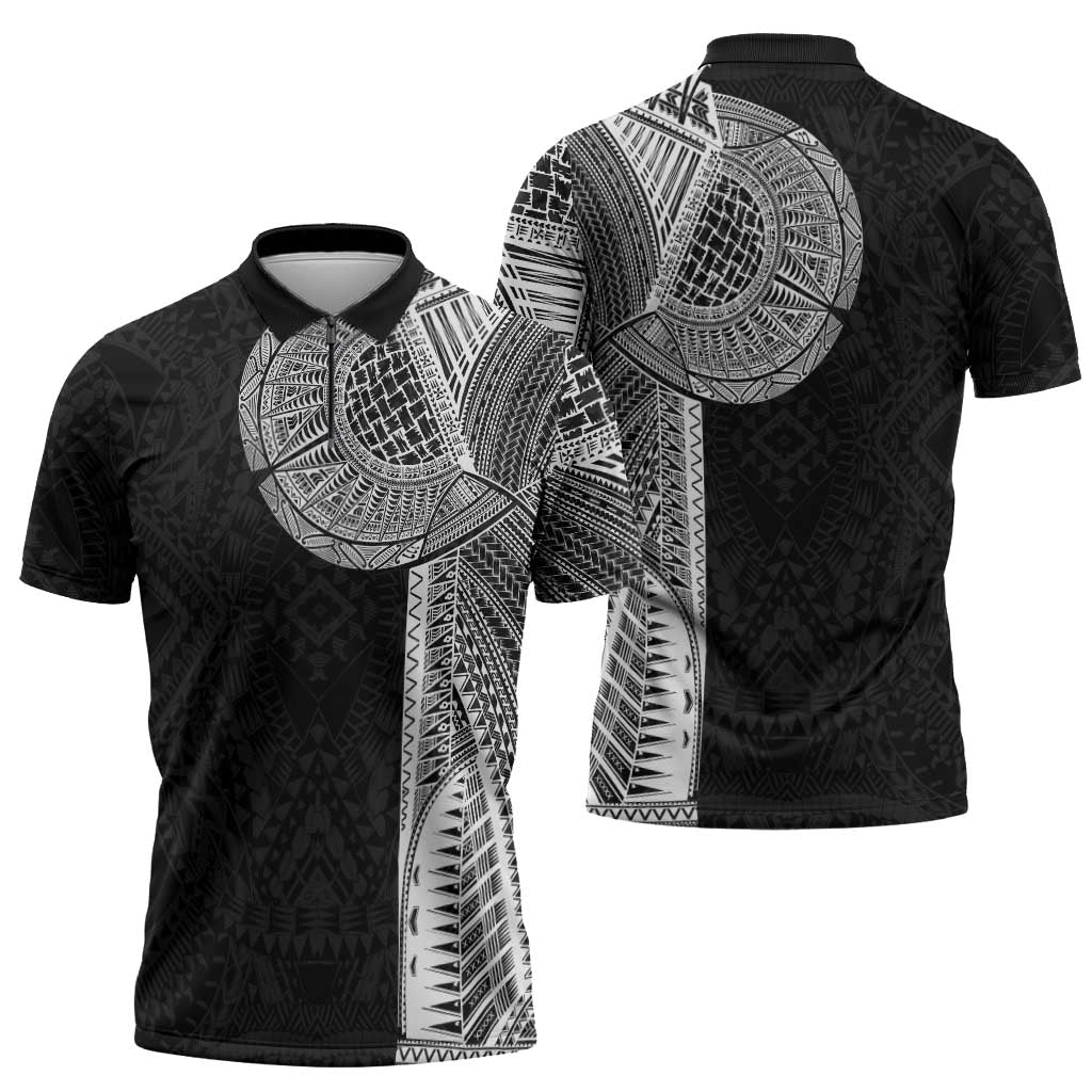 Samoan Tatau Zipper Polo Shirt Art Tribal Traditional Tattoos LT03 - Polynesian Pride