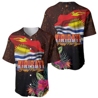 Kiribati Flag and Fireworks Baseball Jersey First Place Welcome the New Year - Polynesian Pride