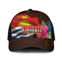 Kiribati Flag and Fireworks Baseball Net Cap First Place Welcome the New Year - Polynesian Pride