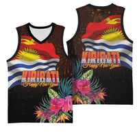 Kiribati Flag and Fireworks Basketball Jersey First Place Welcome the New Year - Polynesian Pride