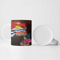 Kiribati Flag and Fireworks Ceramic Mug First Place Welcome the New Year - Polynesian Pride