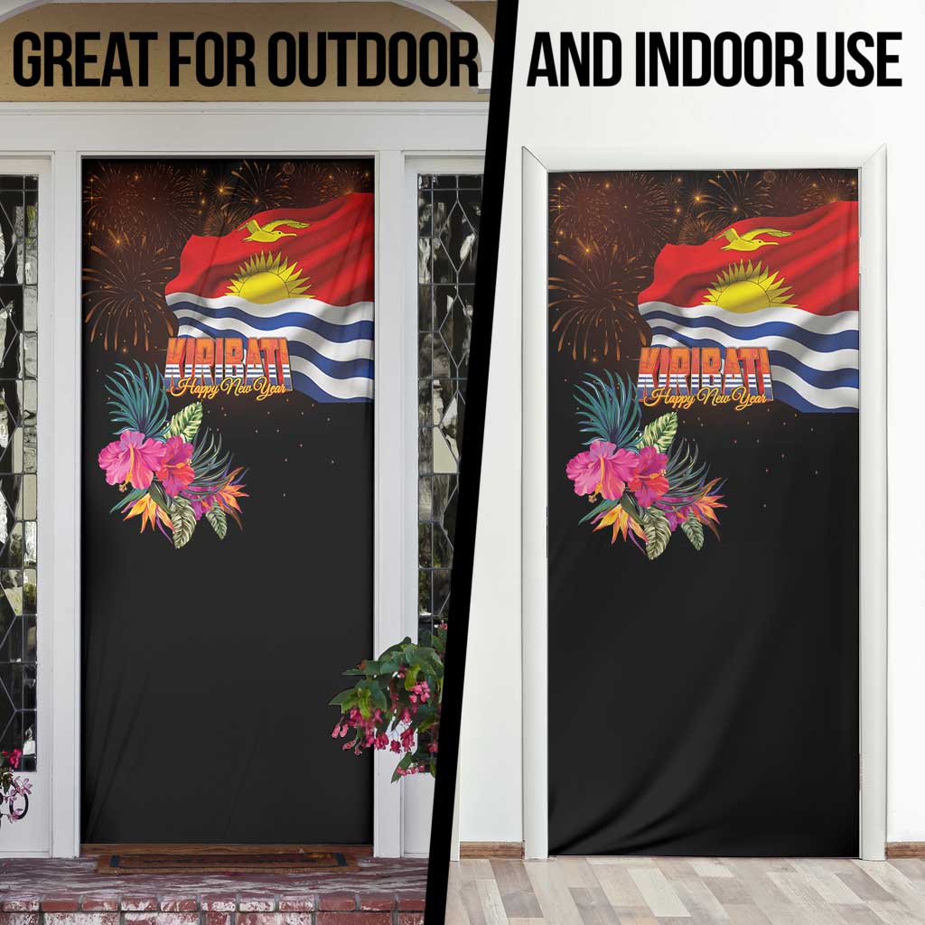 Kiribati Flag and Fireworks Door Cover First Place Welcome the New Year - Polynesian Pride