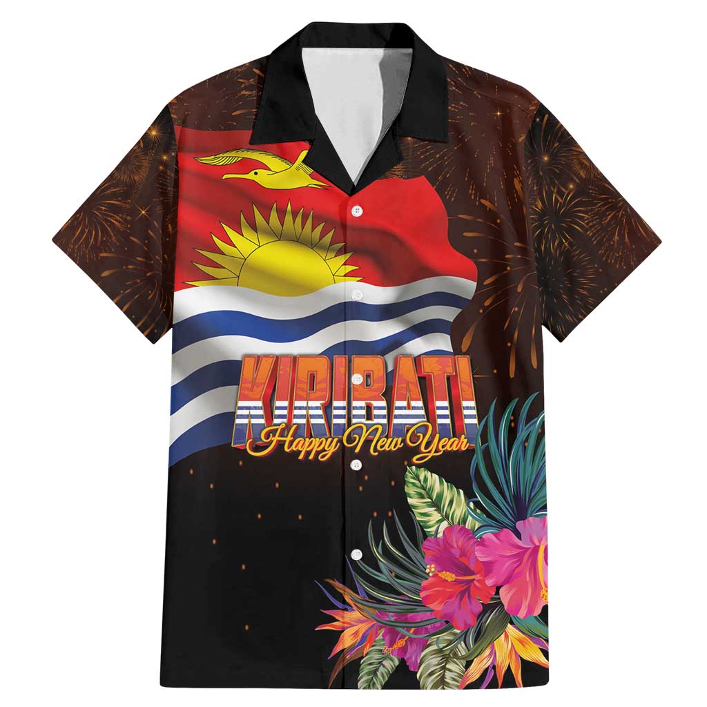 Kiribati Flag and Fireworks Family Matching Mermaid Dress and Hawaiian Shirt First Place Welcome the New Year - Polynesian Pride