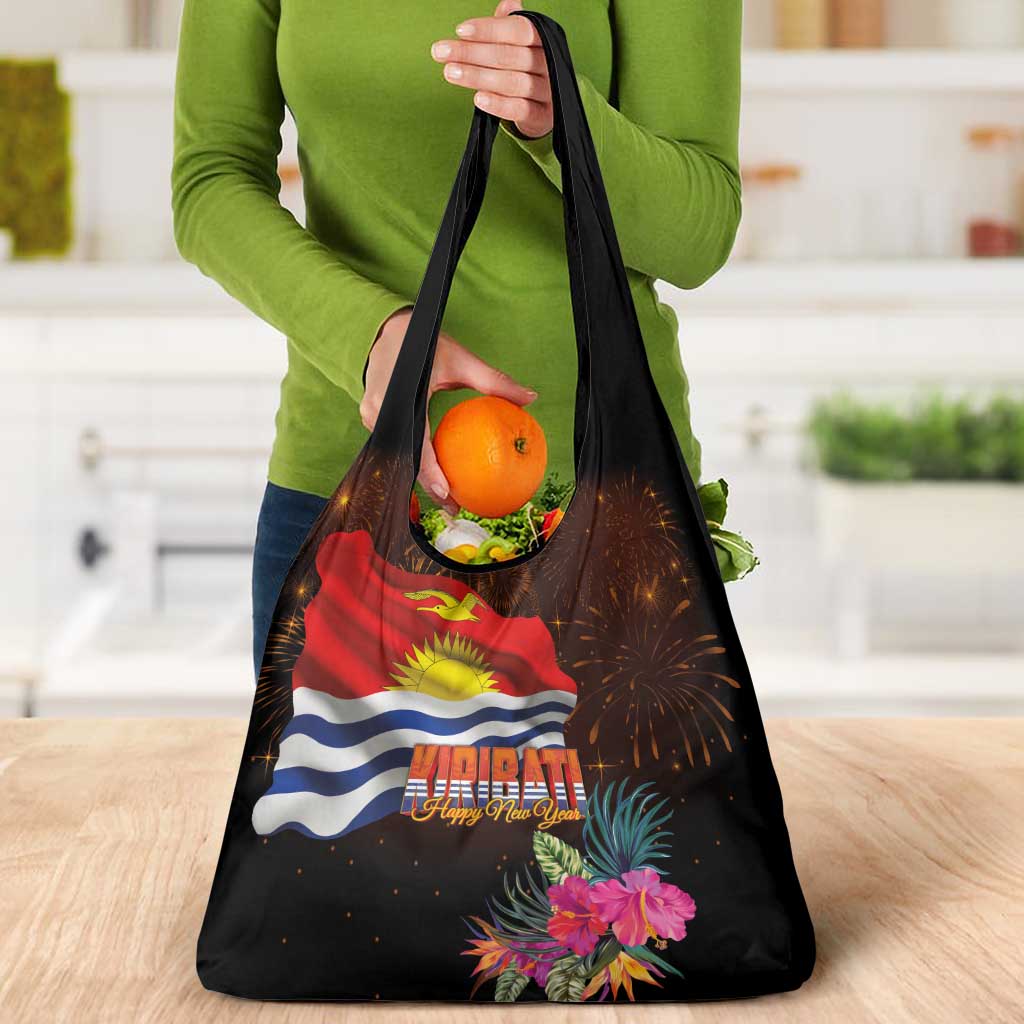Kiribati Flag and Fireworks Grocery Bag First Place Welcome the New Year - Polynesian Pride