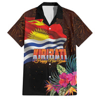 Kiribati Flag and Fireworks Hawaiian Shirt First Place Welcome the New Year LT03 Black - Polynesian Pride