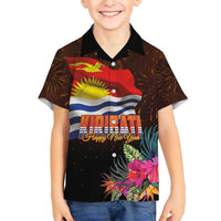 Kiribati Flag and Fireworks Hawaiian Shirt First Place Welcome the New Year LT03 - Polynesian Pride