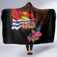 Kiribati Flag and Fireworks Hooded Blanket First Place Welcome the New Year - Polynesian Pride
