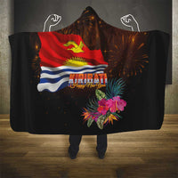Kiribati Flag and Fireworks Hooded Blanket First Place Welcome the New Year - Polynesian Pride