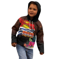 Kiribati Flag and Fireworks Kid Hoodie First Place Welcome the New Year - Polynesian Pride