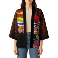 Kiribati Flag and Fireworks Kimono First Place Welcome the New Year - Polynesian Pride