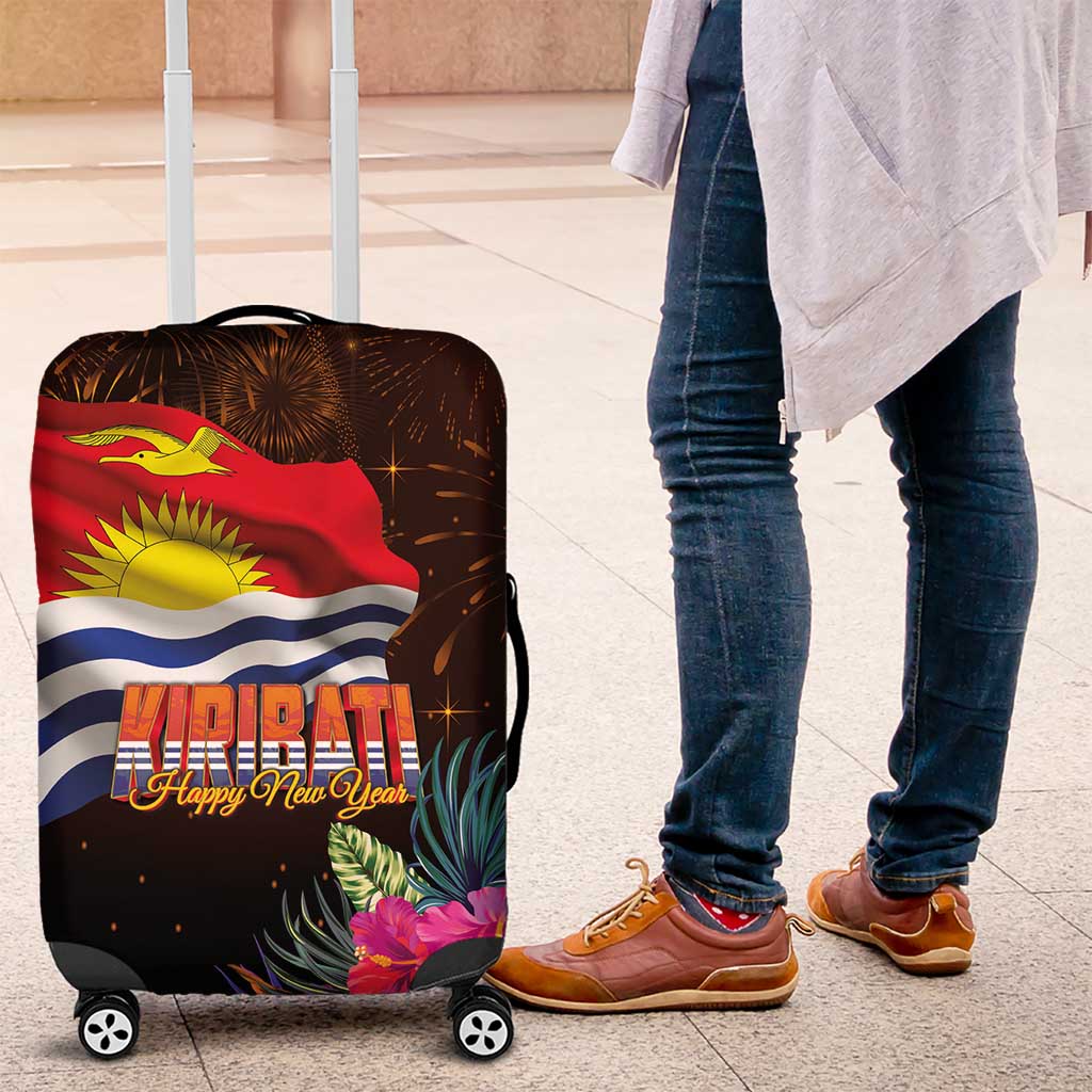Kiribati Flag and Fireworks Luggage Cover First Place Welcome the New Year - Polynesian Pride