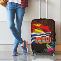 Kiribati Flag and Fireworks Luggage Cover First Place Welcome the New Year - Polynesian Pride