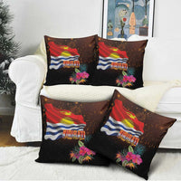 Kiribati Flag and Fireworks Pillow Cover First Place Welcome the New Year - Polynesian Pride