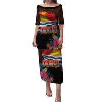 Kiribati Flag and Fireworks Puletasi First Place Welcome the New Year - Polynesian Pride